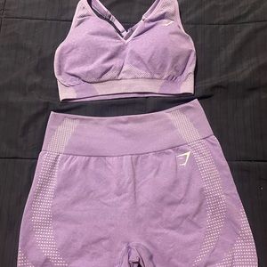 Vital Seamless 2.0 Gymshark Matching Set Digital Violet Shorts and Sports Bra